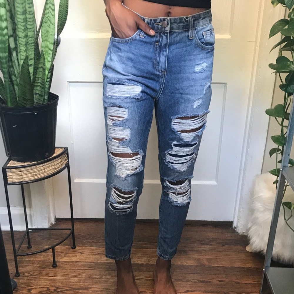 high waisted boyfriend jeans!